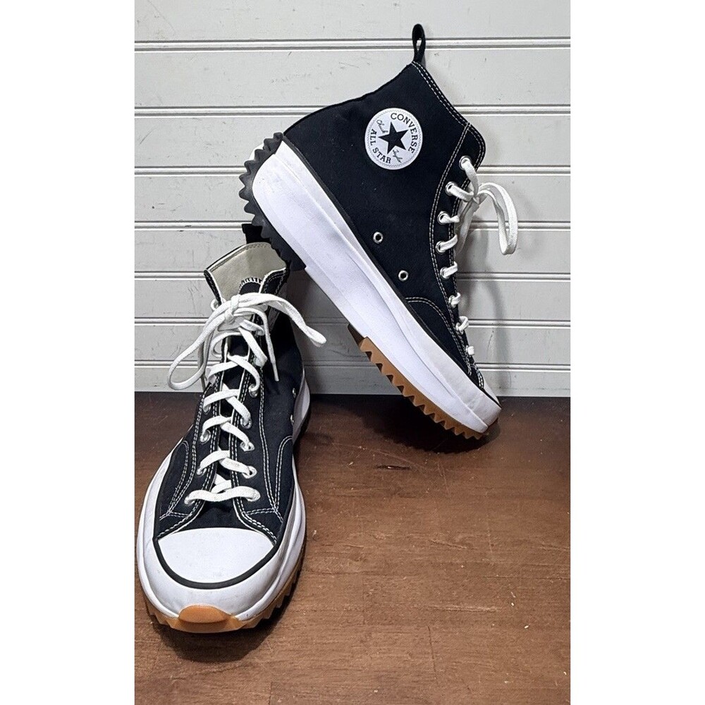 Converse Run Star Hike Hi High Top Sneakers Black/White/Gum 166800C Men’s Sz 13